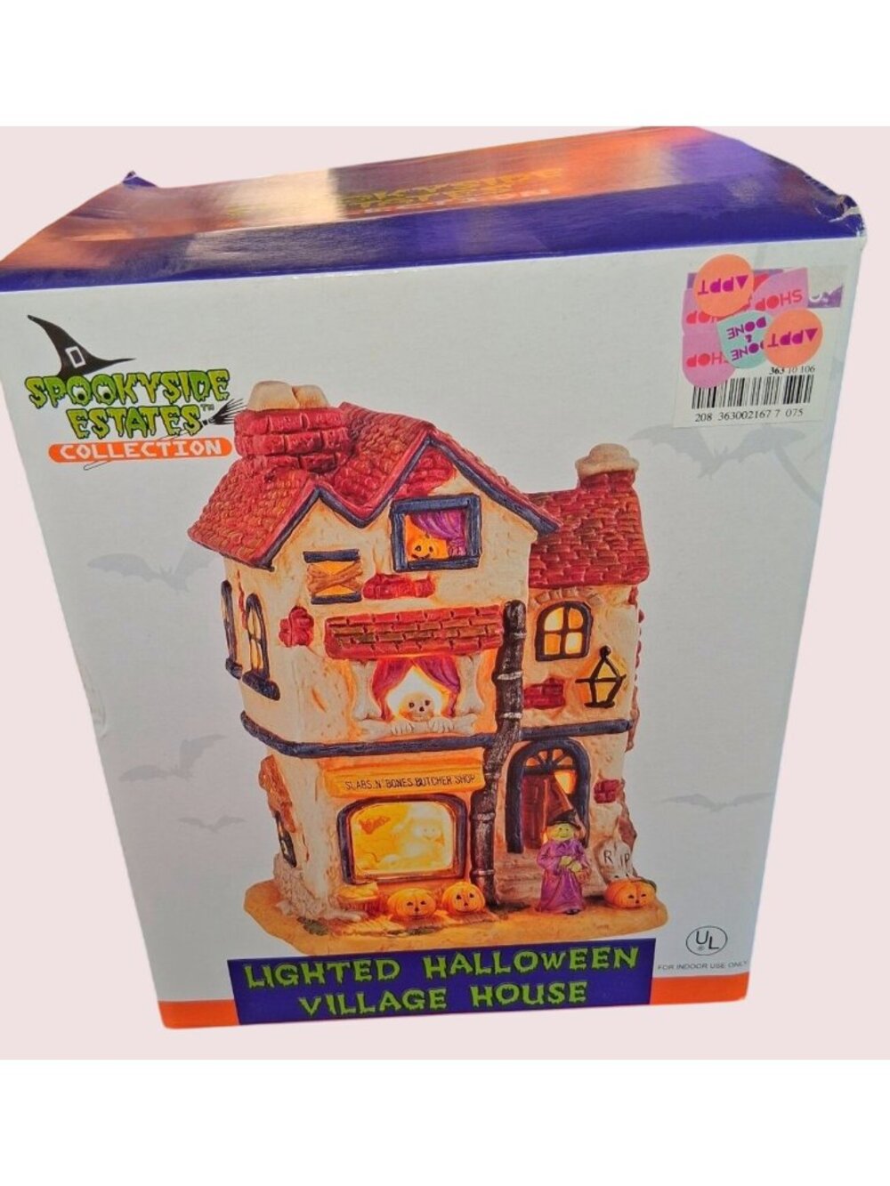 Spookyside Estates Lighted Halloween Village House With Power Cord & Bulb - Indo